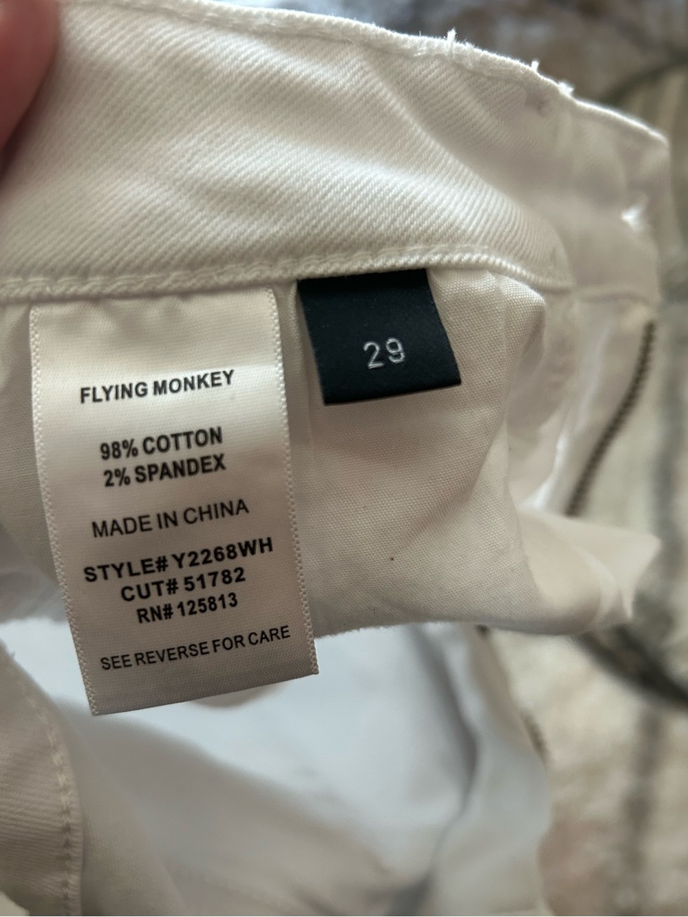 Flying Monkey White Distressed Wide Leg Jeans - Picture 5 of 6